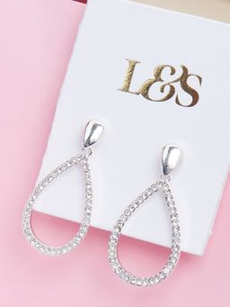 Lilly & Sparkle - Silver-Toned Contemporary Hoop Earrings