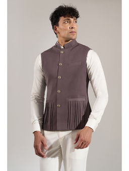 RNG Safawala - Grey Pinktuck Nehru Jacket