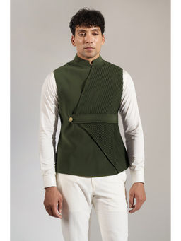 RNG Safawala - Black Pinktuck Nehru Jacket
