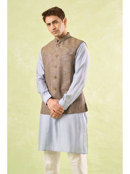 RNG Safawala - Brown Textured Nehru Jacket