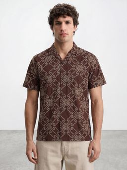 R&B - Rust Printed Relaxed Shirt