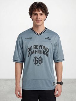 R&B - Blue Typography Relaxed T-Shirt
