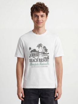 R&B - White Graphic Relaxed T-Shirt