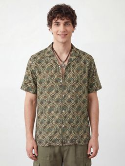 R&B - Green Abstract Regular Shirt