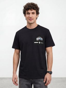 R&B - Black Graphic Oversized T-Shirt