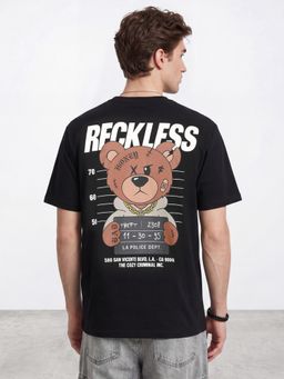 R&B - Black Graphic Oversized T-Shirt