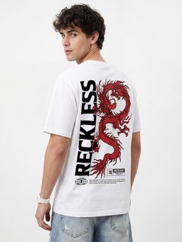 R&B - White Graphic Oversized T-Shirt