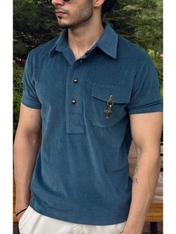 Dressjet - Teal Solid/Plain Regular Polo T-Shirt