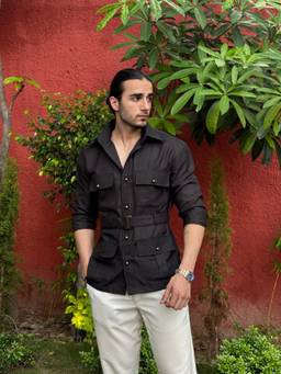 Dressjet - Black Solid/Plain Regular Shirt