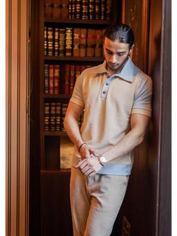Dressjet - Cream Colorblock Regular Polo T-Shirt