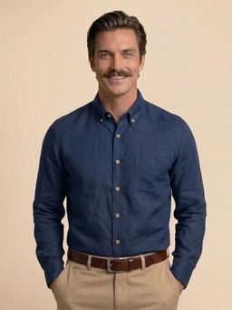 THE FORMAL CLUB - Blue Solid/Plain Regular Formal Shirt