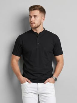 Charagh Din - Black Textured Regular T-Shirt