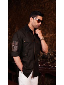 Dressjet - Black Solid/Plain Regular Shirt