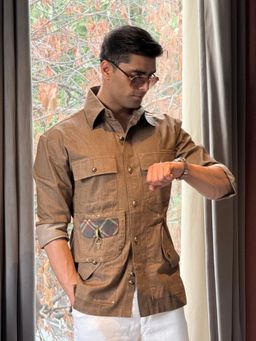 Dressjet - Khaki Solid/Plain Regular Shirt