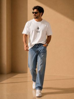FLCN - White Solid/Plain Boxy T-Shirt