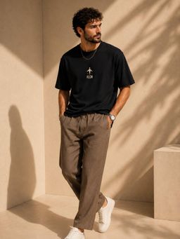 FLCN - Black Solid/Plain Boxy T-Shirt