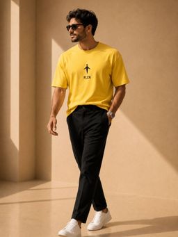 FLCN - Yellow Solid/Plain Boxy T-Shirt