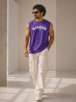 FLCN - Purple Typography Boxy Tank Top
