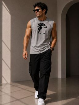 FLCN - Grey Graphic Boxy Tank Top