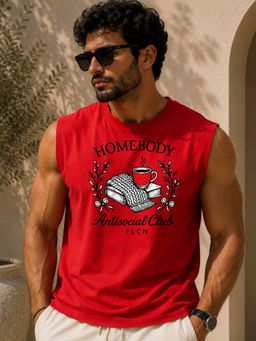FLCN - Red Graphic Boxy Tank Top