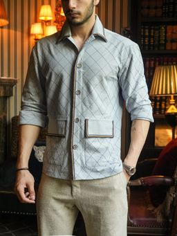 Dressjet - Blue Geometric Regular Shirt