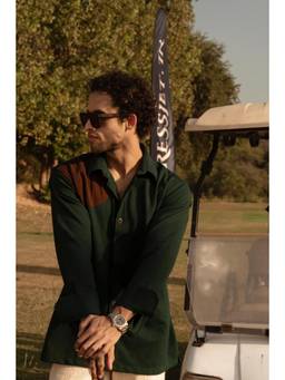 Dressjet - Green Textured Regular Shirt