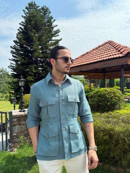 Dressjet - Blue Textured Regular Shirt