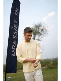 Dressjet - Yellow Solid/Plain Regular Shirt