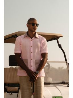 Dressjet - Pink Textured Regular Shirt