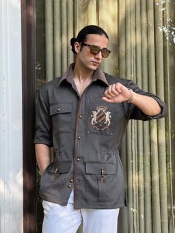 Dressjet - Grey Solid/Plain Regular Shirt