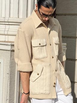 Dressjet - Beige Textured Regular Shirt