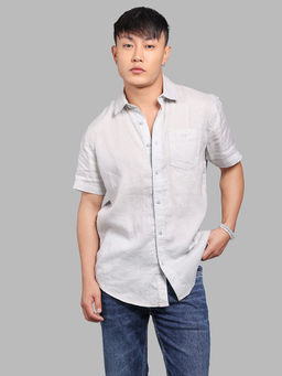 ROOKIES - Grey Solid/Plain Relaxed Shirt