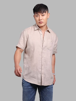 ROOKIES - Beige Solid/Plain Relaxed Shirt