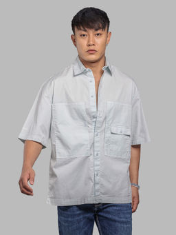 ROOKIES - Blue Solid/Plain Oversized Shirt