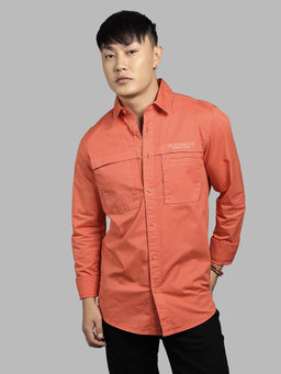 ROOKIES - Orange Solid/Plain Relaxed Shirt