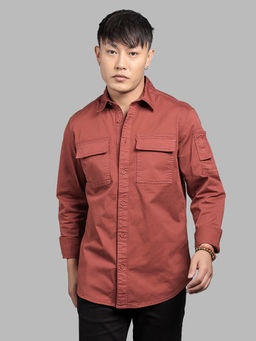 ROOKIES - Brown Solid/Plain Relaxed Shirt