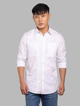 ROOKIES - White Solid/Plain Relaxed Shirt