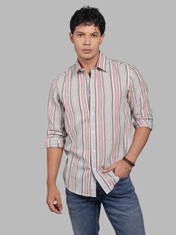 ROOKIES - Grey Stripes Relaxed Shirt