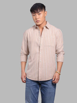 ROOKIES - Khaki Stripes Relaxed Shirt