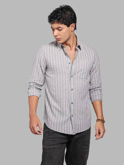 ROOKIES - Grey Stripes Relaxed Shirt