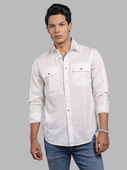 ROOKIES - White Solid/Plain Relaxed Shirt