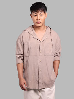 ROOKIES - Brown Solid/Plain Oversized Shirt
