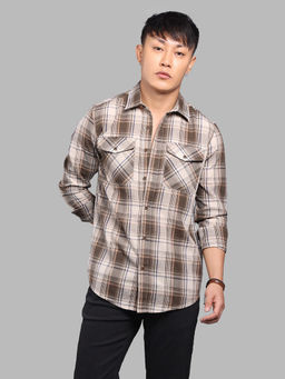 ROOKIES - Brown Checks Relaxed Shirt