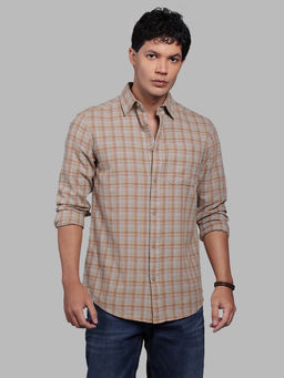 ROOKIES - Brown Checks Relaxed Shirt