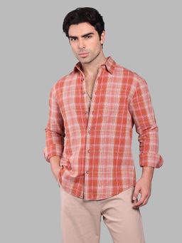 ROOKIES - Orange Checks Relaxed Shirt