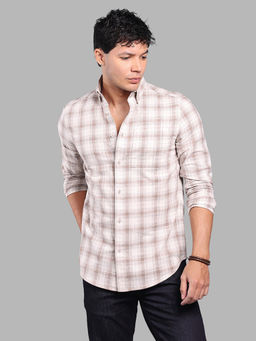 ROOKIES - Beige Checks Relaxed Shirt