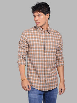 ROOKIES - Brown Checks Relaxed Shirt