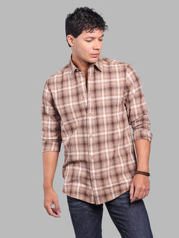ROOKIES - Khaki Checks Relaxed Shirt
