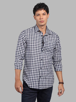 ROOKIES - Navy Blue Checks Relaxed Shirt