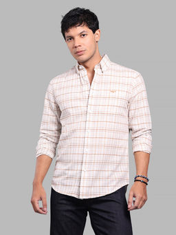 ROOKIES - Beige Checks Relaxed Shirt